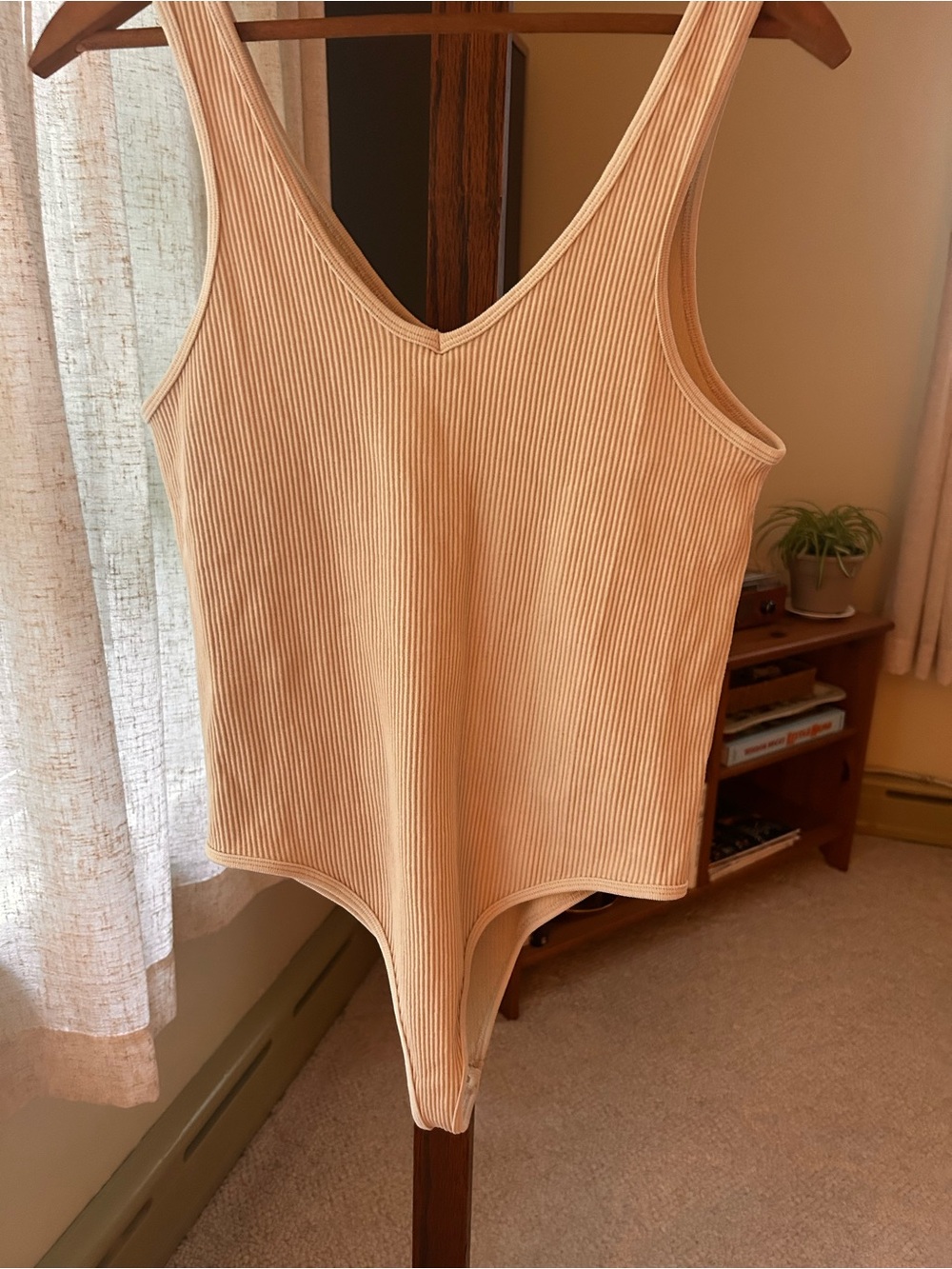 Beige Ribbed Body Suit - Picture 2 of 6